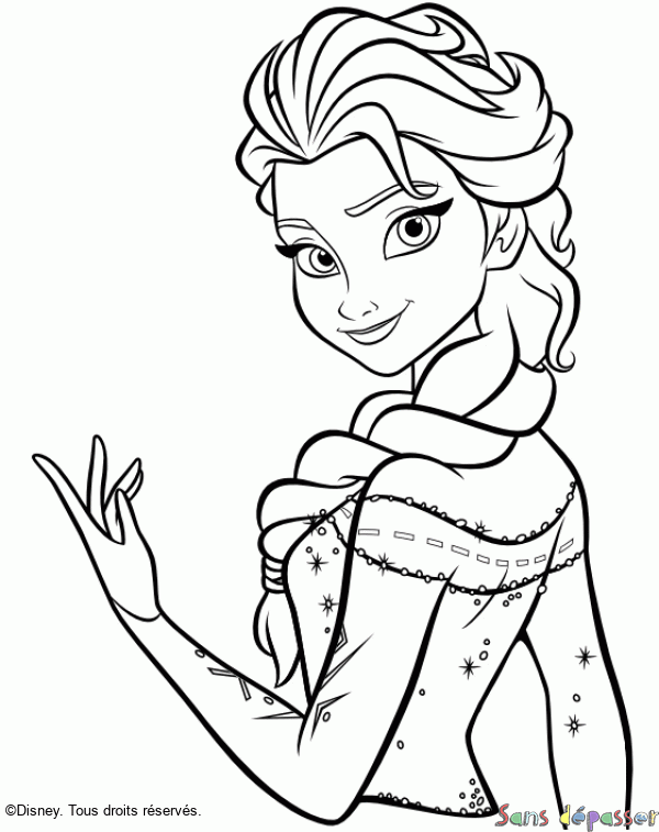 Coloriage Elsa - La Reine des Neiges