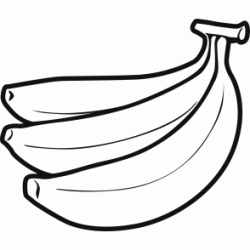 Coloriage Trois bananes 