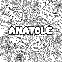 Coloriage ANATOLE - d&eacute;cor Mandala fruits