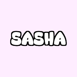 Coloriage prénom SASHA