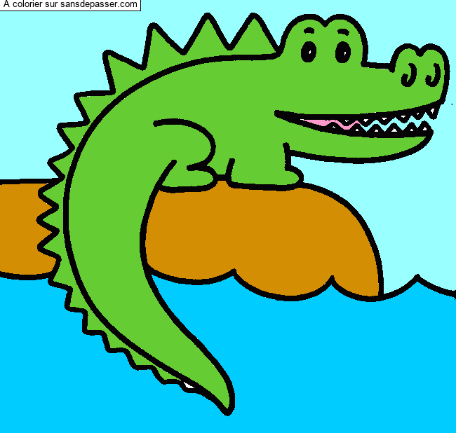 Coloriage Crocodile au bord de l'eau par LEANA