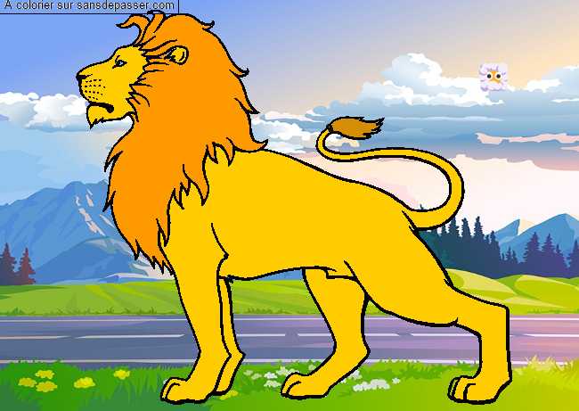 Coloriage Lion majestueux par lise50