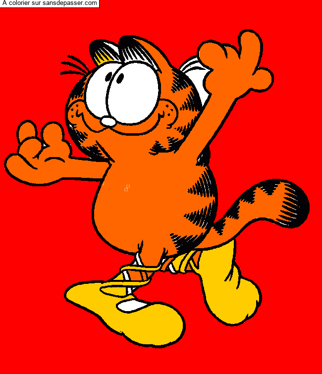 Coloriage Garfield fait de la danse par Pinpomme2014