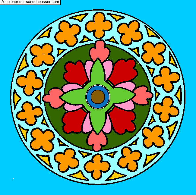 Coloriage Mandala Quatre Feuilles par Roblox devlopers