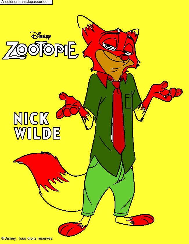 Coloriage Nick Wilde