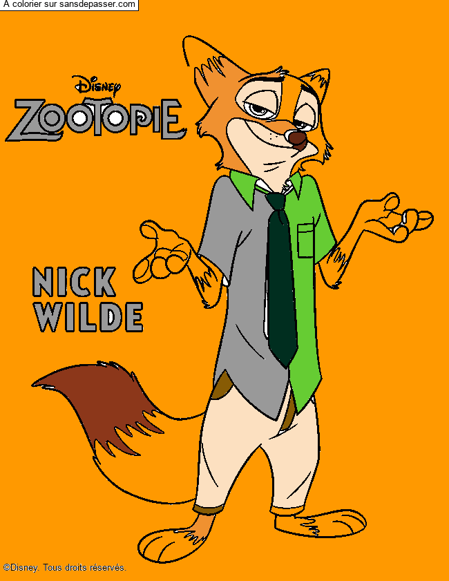 Coloriage Nick Wilde