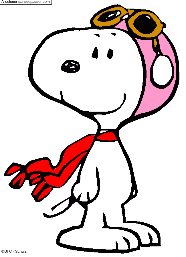 Coloriage Snoopy aviateur par LUCIE