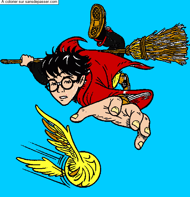 Coloriage Harry Potter et le match de quidditch par un invité