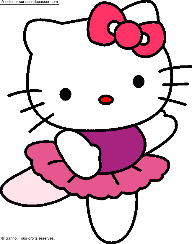 Coloriage Hello Kitty danse