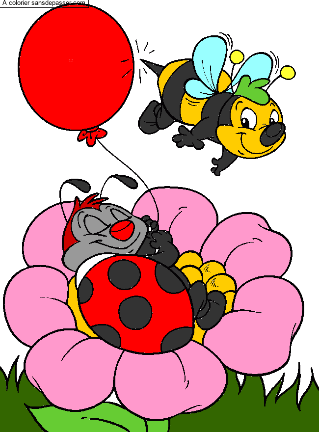 Coloriage Deux petites abeilles