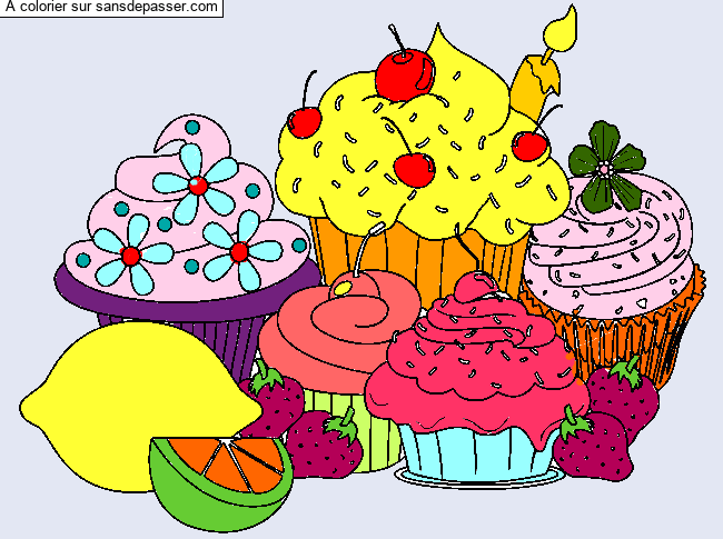 Coloriage Cupcakes par un invité