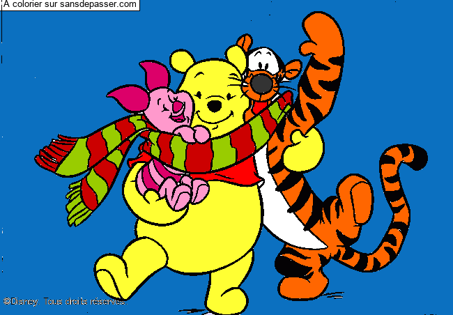 Coloriage Winnie, Tigrou et Porcinet par Pinpomme2014
