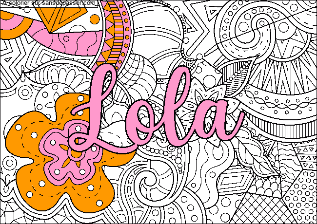 Coloriage Coloriage pr&eacute;nom - Lola par Pinpomme2014