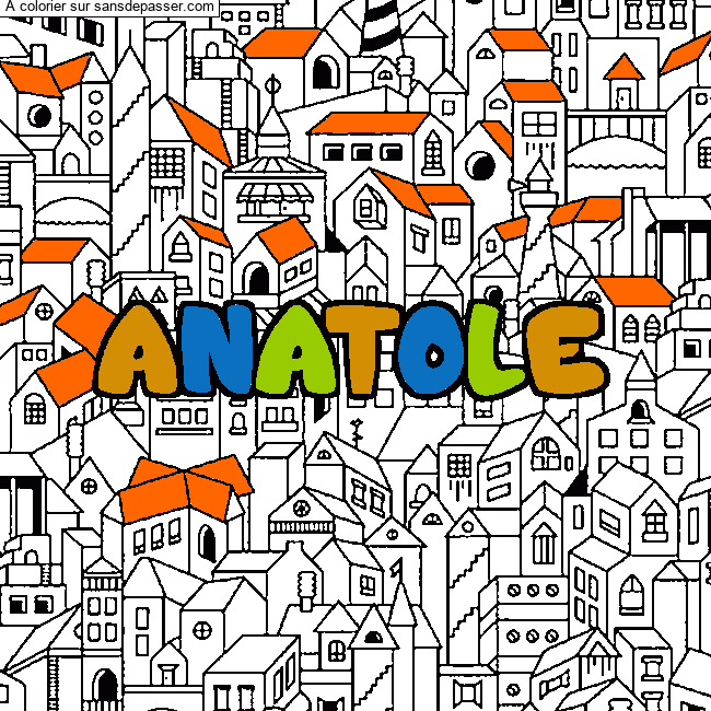 Coloriage ANATOLE - d&eacute;cor Ville
