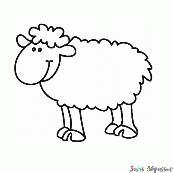 Coloriage Mouton souriant