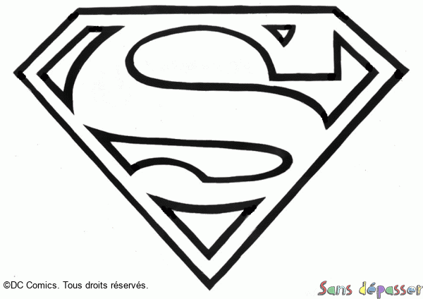 Coloriage Logo Superman Sans Depasser