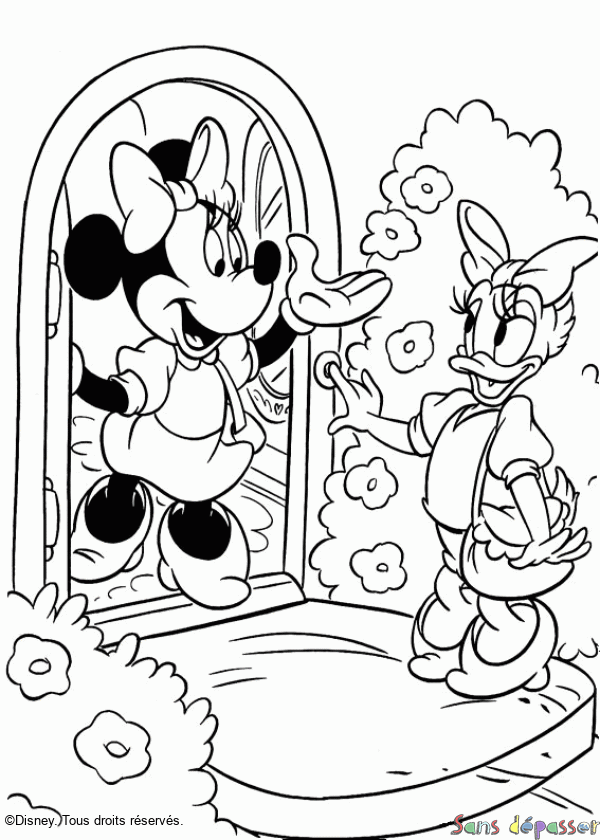 Coloriage Minnie et Daisy