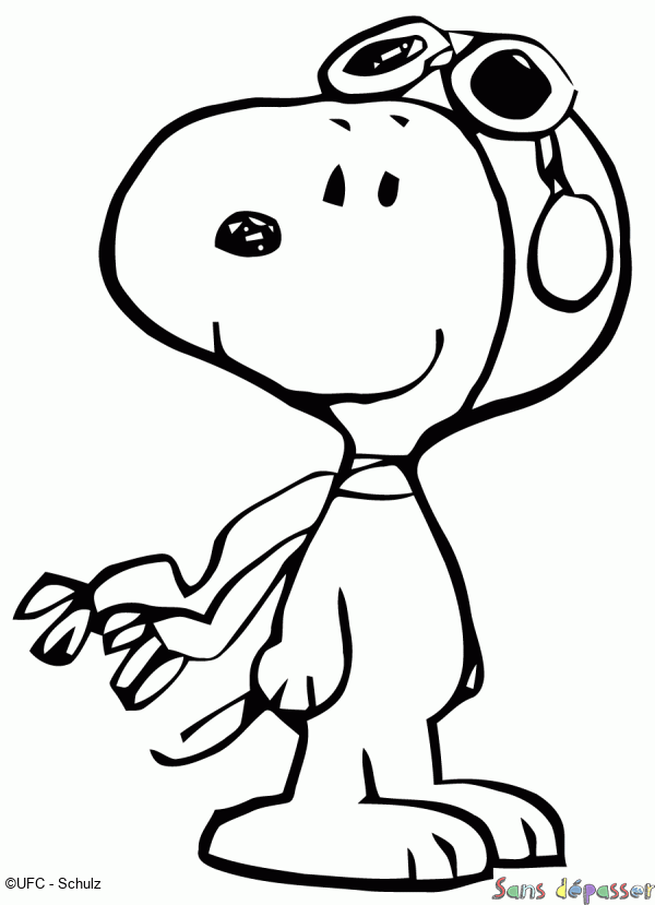 Coloriage Snoopy aviateur