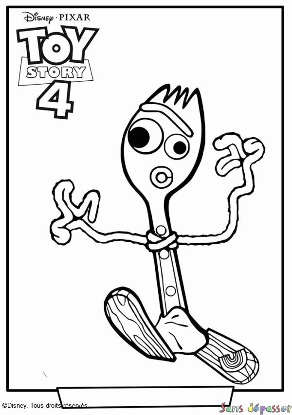 Coloriage Fourchette - Toy Story 4