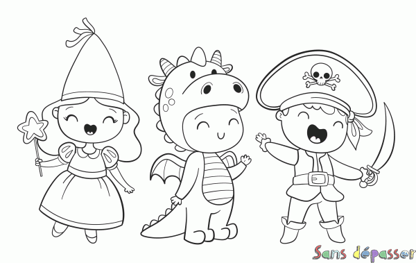 Coloriage D&eacute;guisements d'enfants