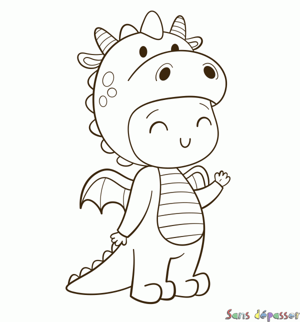 Coloriage Gentil dragon