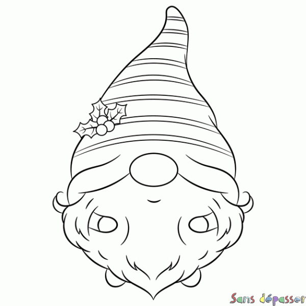 Coloriage Gnome de Noël
