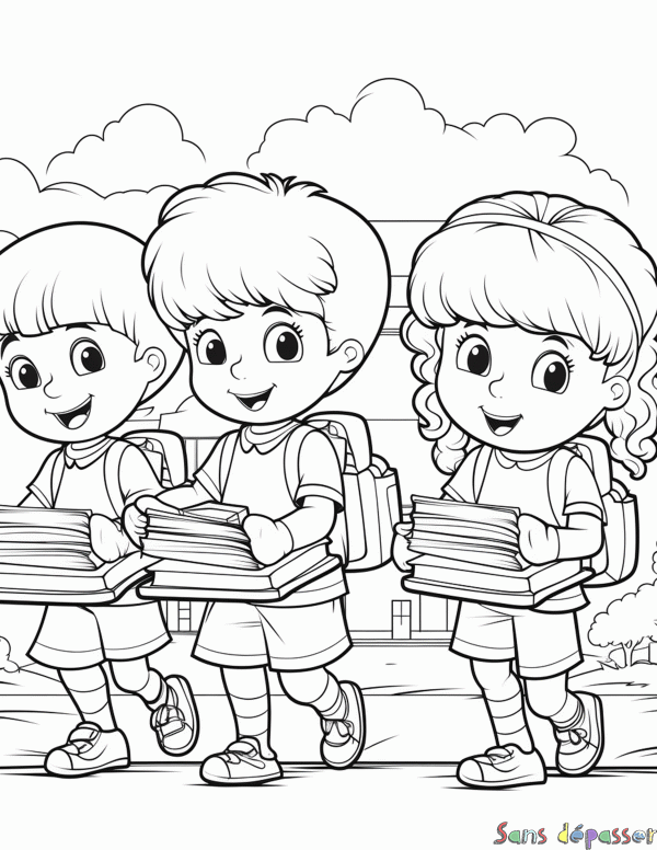 Coloriage Jour d'&eacute;cole