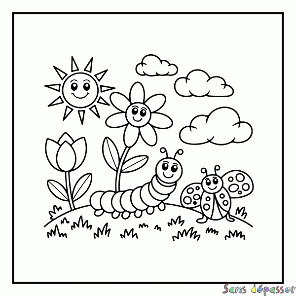 Coloriage Printemps - 2