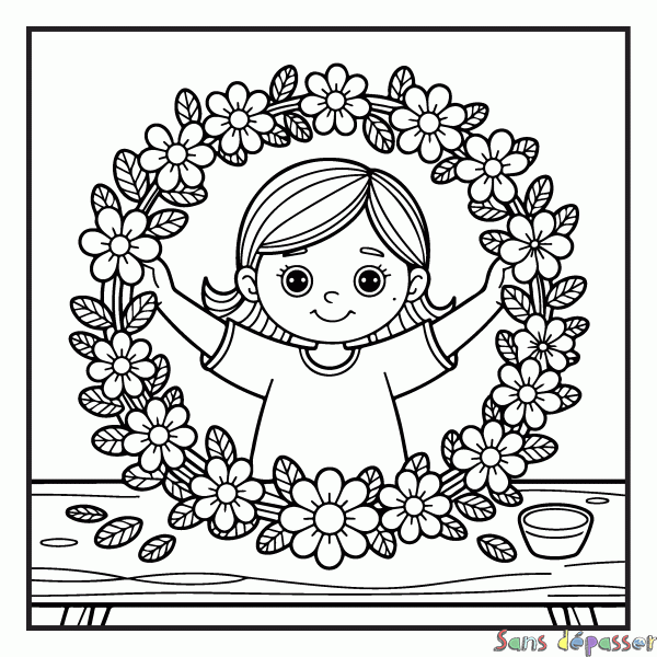 Coloriage Girly - Printemps 2