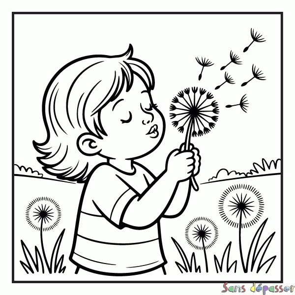Coloriage Girly - Printemps 5