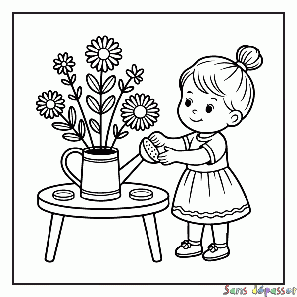 Coloriage Girly - Printemps 7
