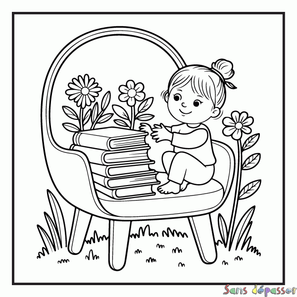 Coloriage Girly - Printemps 8