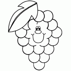 Coloriage Raisin souriant