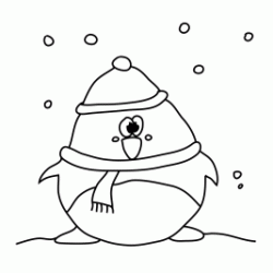 Coloriage Pingouin sous la neige