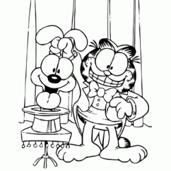 Coloriage Garfield et Odie font de la magie