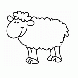 Coloriage Mouton souriant