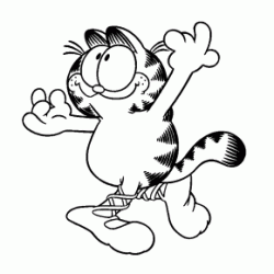 Coloriage Garfield fait de la danse