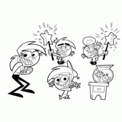 Coloriage Timmy, Cosmo, Wanda et Vicky