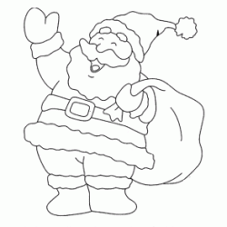 Coloriage Père Noël et sa hotte
