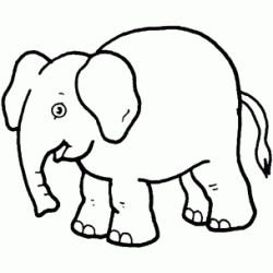 Coloriage Éléphant 1