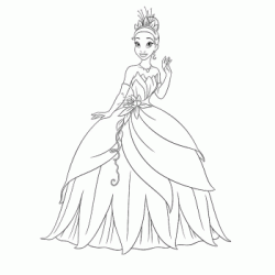 Coloriage Tiana
