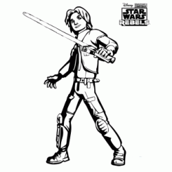 Coloriage Star Wars Rebel - Ezra