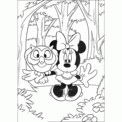 Coloriage Minnie dans la forêt