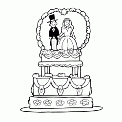 Coloriage Gâteau de mariage