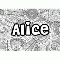 Coloriage Mandala prénom - Alice
