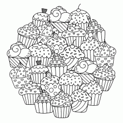 Coloriage Colorful cupcakes