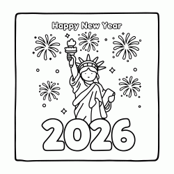 Coloriage Bonne ann&eacute;e 2026