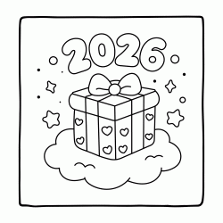Coloriage Bonne ann&eacute;e 2026