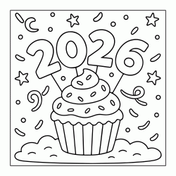 Coloriage Bonne ann&eacute;e 2026