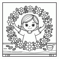 Coloriage Girly - Printemps 2